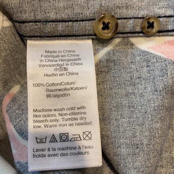 J Crew Small Cotton Nautical Sail Button Up Short Sleeve Shirt D21 - Picture 6 of 10